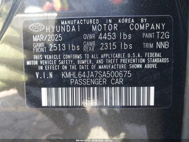 KMHL64JA7SA500675 Hyundai SONATA SEL