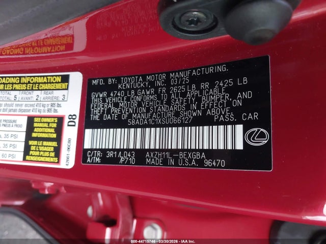 58ADA1C1XSU066127 Lexus ES 300H
