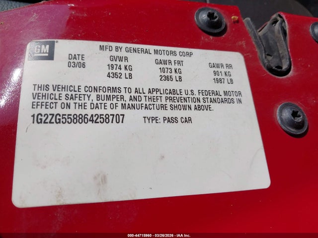 2006 PONTIAC G6 1G2ZG558864258707 Photo 8