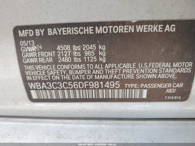2013 BMW 320I WBA3C3C56DF981495 Photo 8