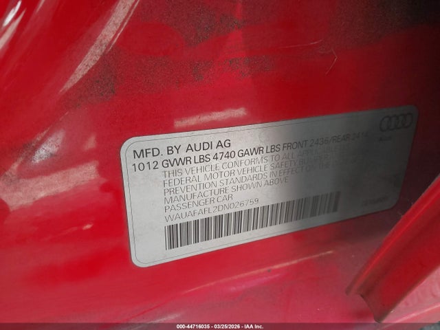 2013 AUDI A4 WAUAFAFL2DN026759 Photo 8