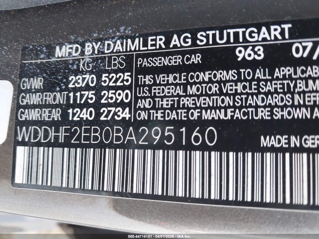 Продажа на аукционе авто 2011 Mercedes-benz E 350 Bluetec, vin: WDDHF2EB0BA295160, номер лота: 44716181
