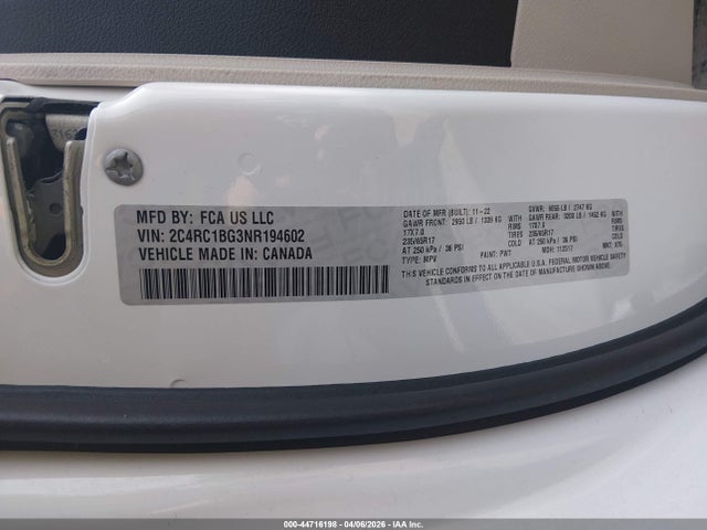 2022 CHRYSLER PACIFICA 2C4RC1BG3NR194602 Photo 8