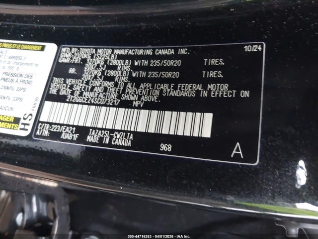 44716263 :رقم المزاد ، 2T2GGCEZ4SC073217 vin ، 2025 Lexus Nx 350 Premium مزاد بيع