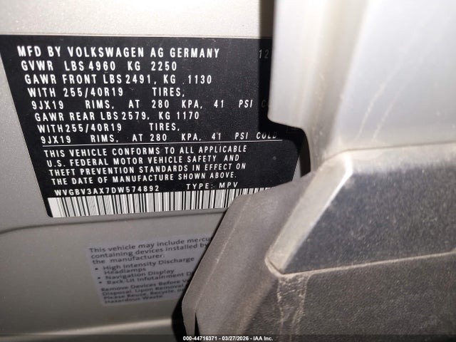 2013 VOLKSWAGEN TIGUAN WVGBV3AX7DW574892 Photo 8