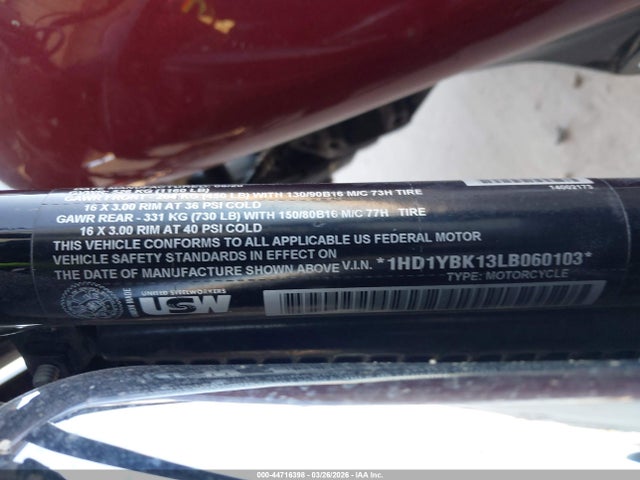 Продажа на аукционе авто 2020 Harley-davidson Flhcs, vin: 1HD1YBK13LB060103, номер лота: 44716398