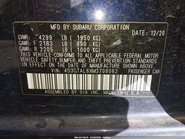 4S3GTAL6XM3708062 Subaru Impreza Sport 5-door