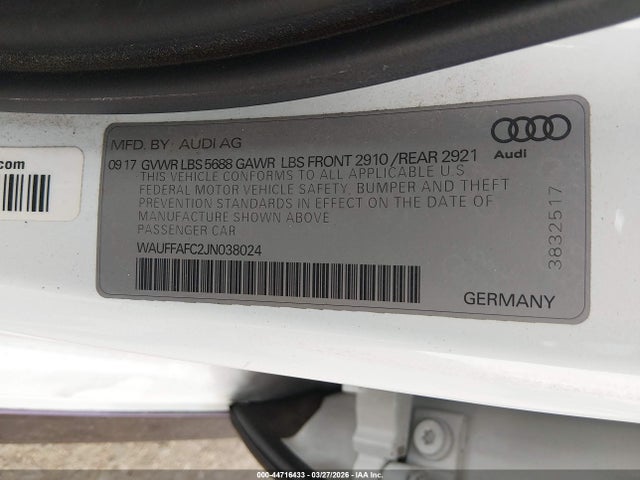 WAUFFAFC2JN038024 Audi S6 4.0t Premium Plus