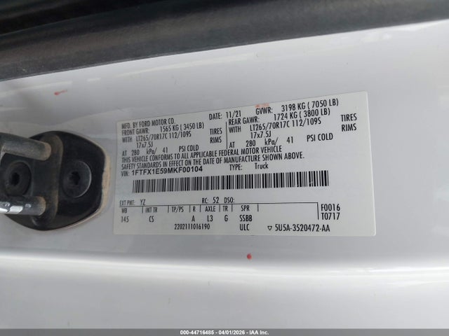 Ford F-150 Xl 2021 1FTFX1E59MKF00104 Image 9
