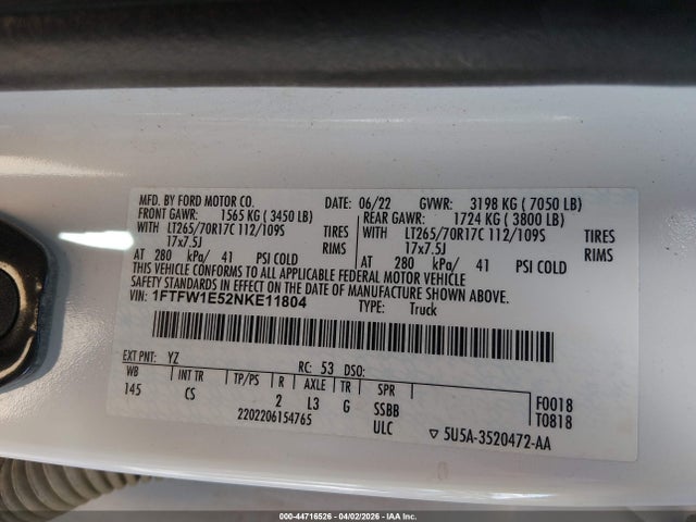 2022 FORD F-150 1FTFW1E52NKE11804 Photo 8