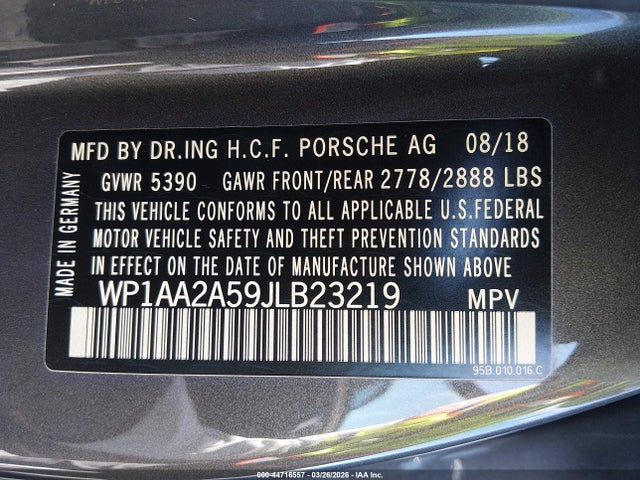 Porsche Macan 2018 WP1AA2A59JLB23219 Image 9
