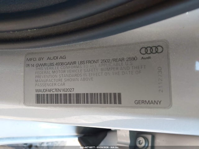 2014 Audi A6 2.0t Premium მანქანა იყიდება აუქციონზე, vin: WAUDFAFC7EN162027, აუქციონის ნომერი: 44716577