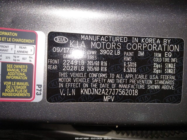Продажа на аукционе авто 2018 Kia Soul, vin: KNDJN2A27J7562018, номер лота: 44716591