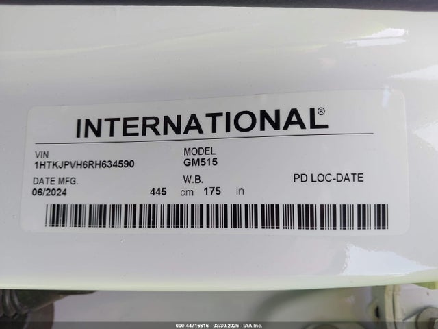 44716616 :رقم المزاد ، 1HTKJPVH6RH634590 vin ، 2024 Chevrolet Silverado 6500hd 1wt مزاد بيع