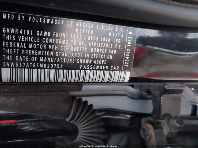 2015 VOLKSWAGEN BEETLE 3VW517AT8FM820754 Photo 8