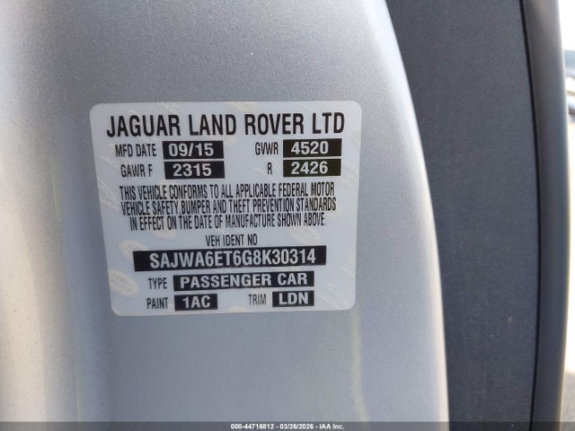 2016 JAGUAR F-TYPE SAJWA6ET6G8K30314 Photo 8