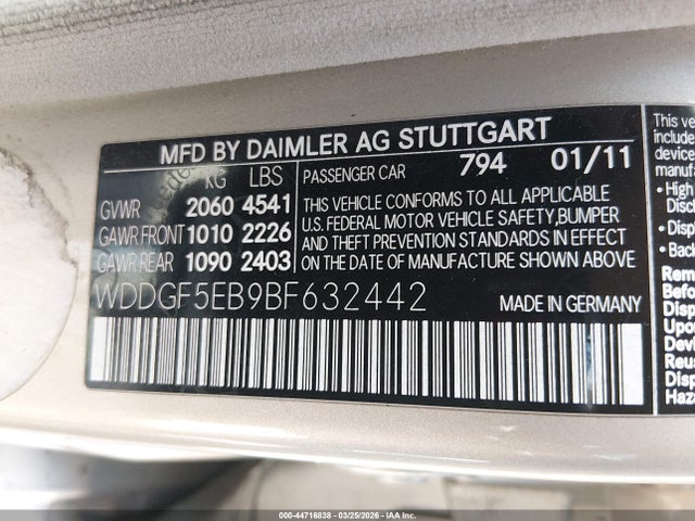 2011 MERCEDES-BENZ C 300 WDDGF5EB9BF632442 Photo 8