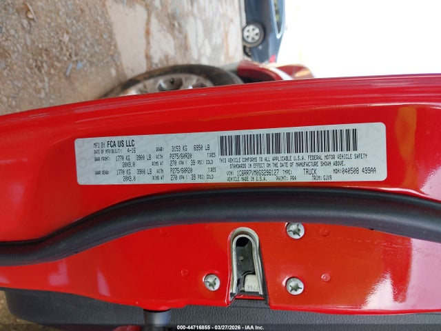 44716855 :رقم المزاد ، 1C6RR7VM0GS296127 vin ، 2016 Ram 1500 Laramie مزاد بيع
