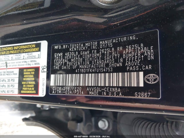 2015 TOYOTA CAMRY HYBRID 4T1BD1FK4FU154753 Photo 8