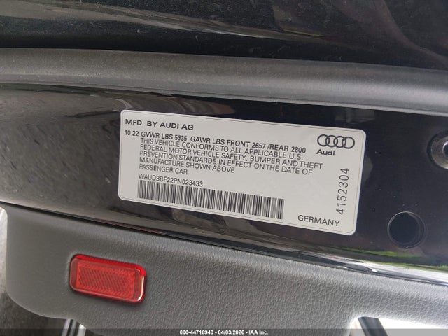 Aukcja sprzedaży 2023 Audi A6 Premium 45 Tfsi Quattro S Tronic, vin: WAUD3BF22PN023433, numer aukcji: 44716940