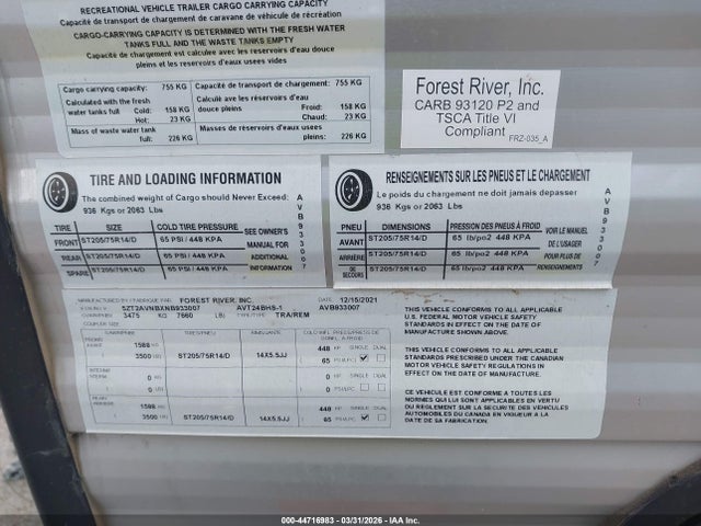 Prime Time Travel Trailer 2022 5ZT2AVNBXNB933007 Image 9