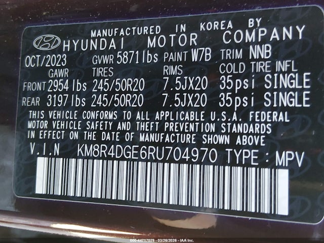 2024 HYUNDAI PALISADE KM8R4DGE6RU704970 Photo 8