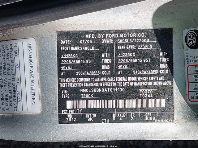 2010 FORD TRANSIT CONNECT NM0LS6BN0AT011130 Photo 8