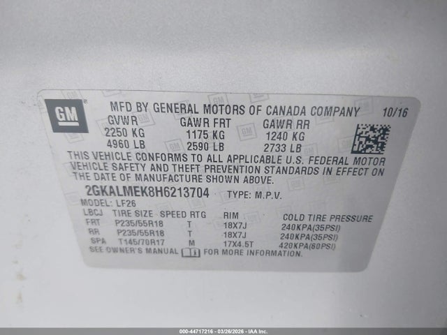 2GKALMEK8H6213704 GMC Terrain Sle-1