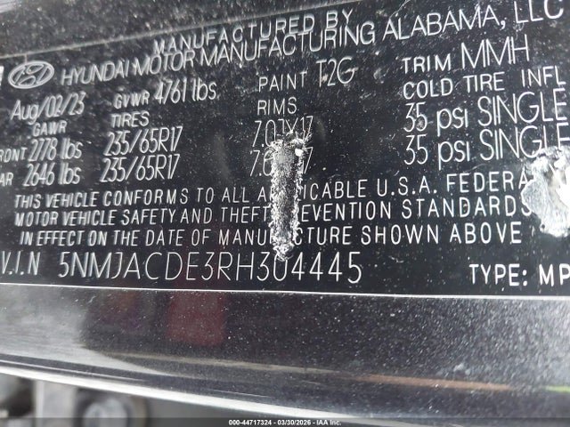 Aukcja sprzedaży 2024 Hyundai Tucson Se, vin: 5NMJACDE3RH304445, numer aukcji: 44717324