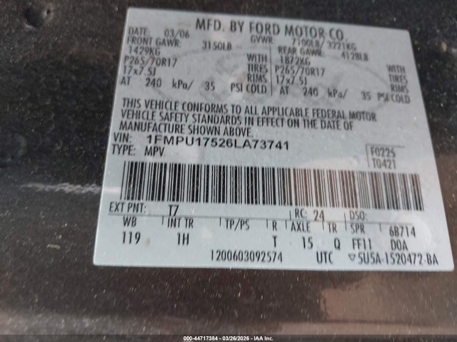 2006 FORD EXPEDITION 1FMPU17526LA73741 Photo 8