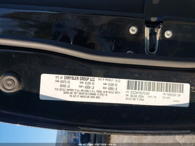 2013 Dodge Charger Police მანქანა იყიდება აუქციონზე, vin: 2C3CDXAT0DH721654, აუქციონის ნომერი: 44717466