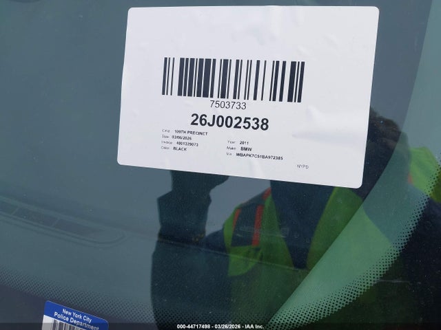 44717498 :رقم المزاد ، WBAPK7C51BA972385 vin ، 2011 Bmw 328i Xdrive مزاد بيع