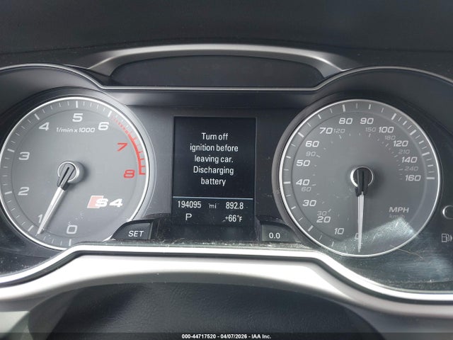 44717520 :رقم المزاد ، WAUBGAFLXDA250726 vin ، 2013 Audi S4 3.0t Premium Plus مزاد بيع