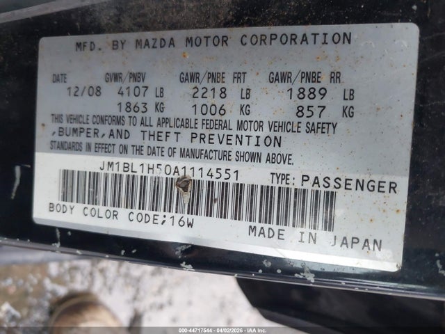 Aukcja sprzedaży 2010 Mazda Mazda3 S Sport, vin: JM1BL1H50A1114551, numer aukcji: 44717544