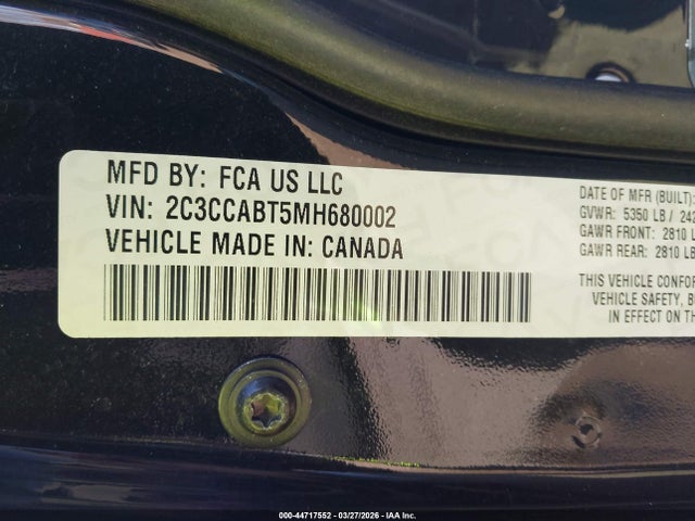2021 Chrysler 300 300s მანქანა იყიდება აუქციონზე, vin: 2C3CCABT5MH680002, აუქციონის ნომერი: 44717552