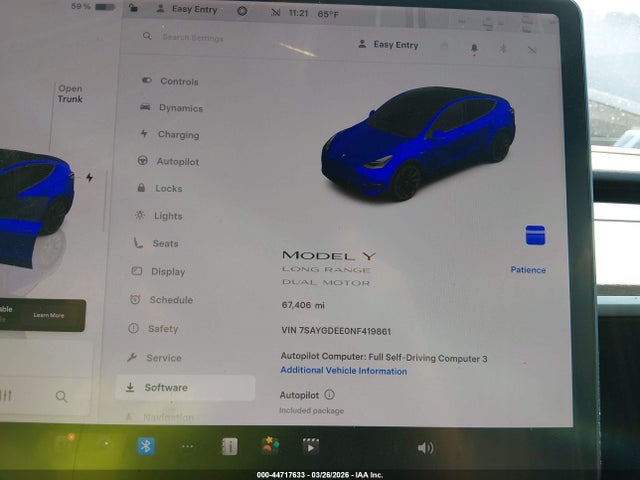 Aukcja sprzedaży 2022 Tesla Model Y Long Range Dual Motor All-wheel Drive, vin: 7SAYGDEE0NF419861, numer aukcji: 44717633