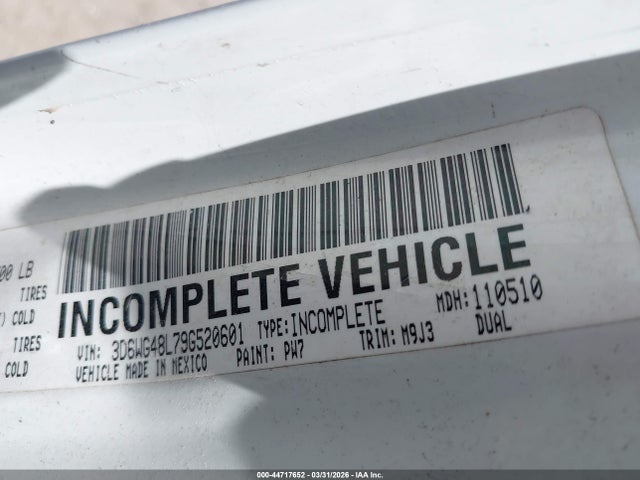 Aukcja sprzedaży 2009 Dodge Ram 3500 Hd Chassis St/slt/laramie, vin: 3D6WG48L79G520601, numer aukcji: 44717652
