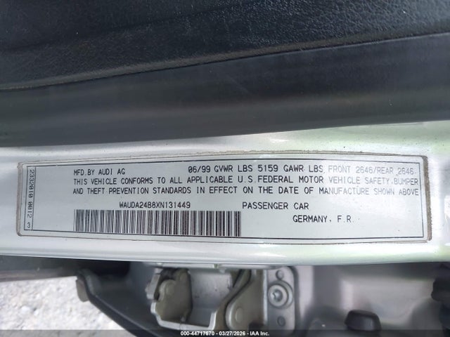 1999 AUDI A6 WAUDA24B8XN131449 Photo 8