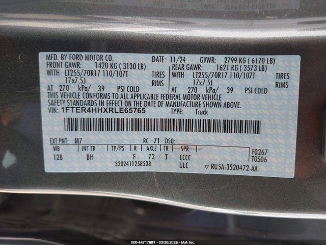1FTER4HHXRLE65765 Ford Ranger Xlt