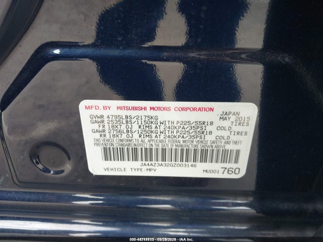 Продаж на аукціоні авто 2016 Mitsubishi Outlander Sel, vin: JA4AZ3A32GZ003146, номер лоту: 44717713