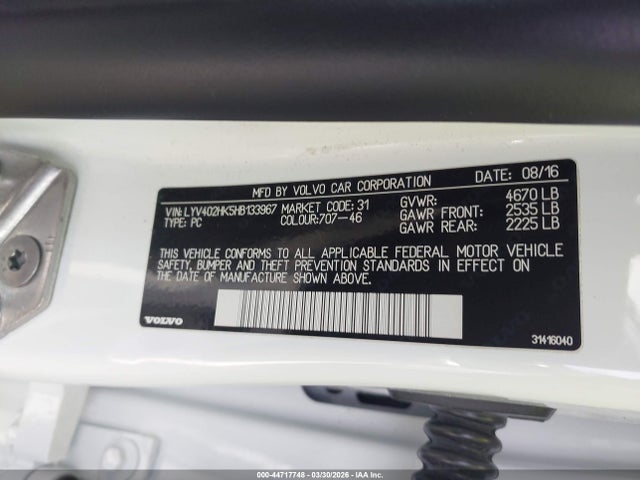 LYV402HK5HB133967 Volvo S60 Inscription T5