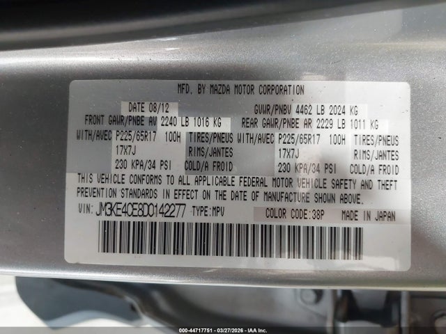 Aukcja sprzedaży 2013 Mazda Cx-5 Touring, vin: JM3KE4CE8D0142277, numer aukcji: 44717751