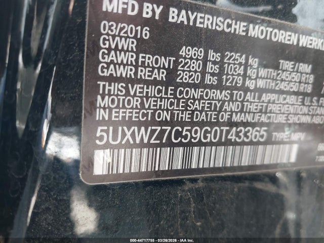 5UXWZ7C59G0T43365 BMW X3 Sdrive28i