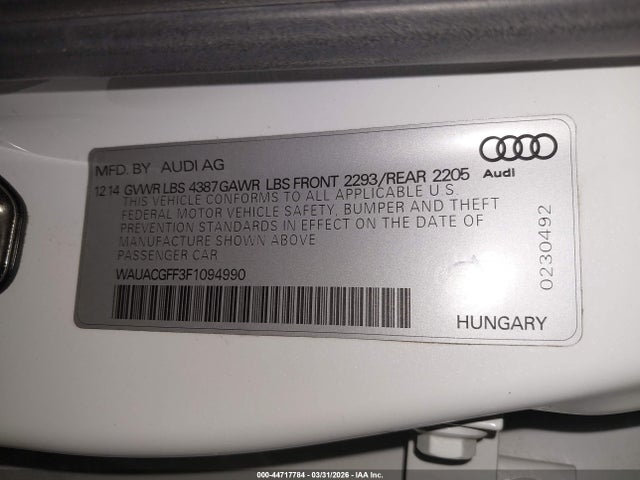 2015 AUDI A3 WAUACGFF3F1094990 Photo 8