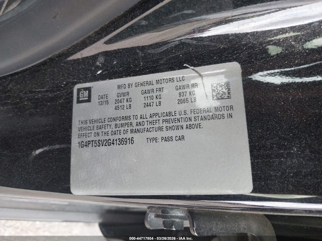 Продаж на аукціоні авто 2016 Buick Verano Premium Turbo Group, vin: 1G4PT5SV2G4136916, номер лоту: 44717804