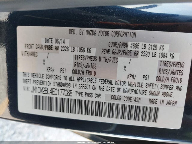 Aukcja sprzedaży 2014 Mazda Mazda5 Sport, vin: JM1CW2BL4E0177088, numer aukcji: 44717813