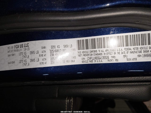 1C4PJLAB3GW135526 Jeep Cherokee Sport