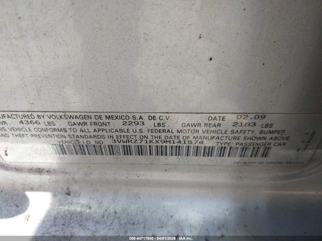 2009 VOLKSWAGEN JETTA 3VWRZ71KX9M141574 Photo 8
