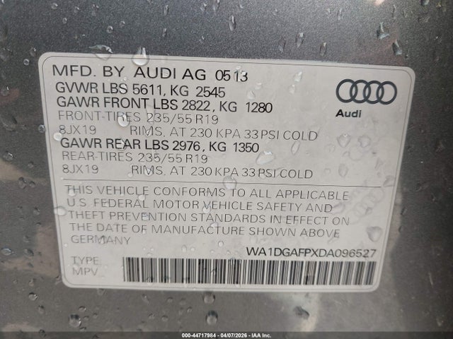 Продажа на аукционе авто 2013 Audi Q5 3.0t Premium Plus, vin: WA1DGAFPXDA096527, номер лота: 44717984