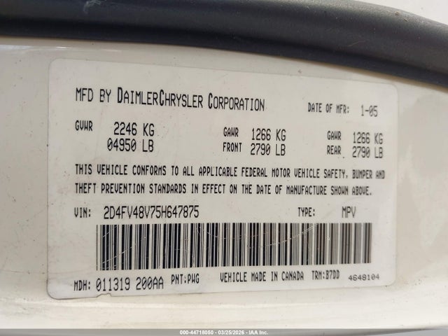 2005 DODGE MAGNUM 2D4FV48V75H647875 Photo 8
